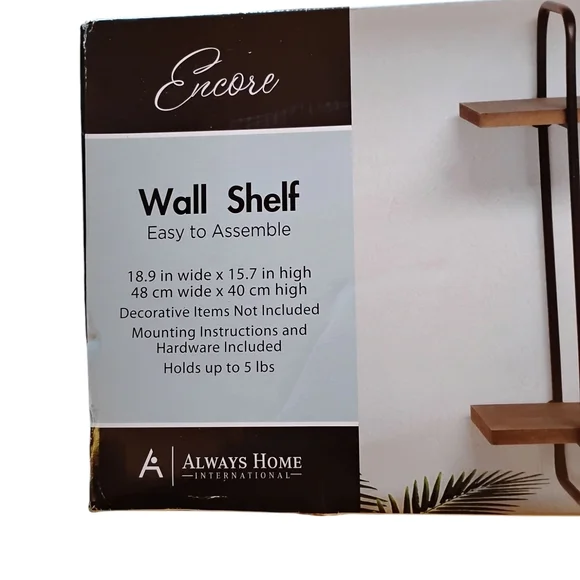 Encore Jeans Black and Brown Wall Shelf - Picture 3 of 6